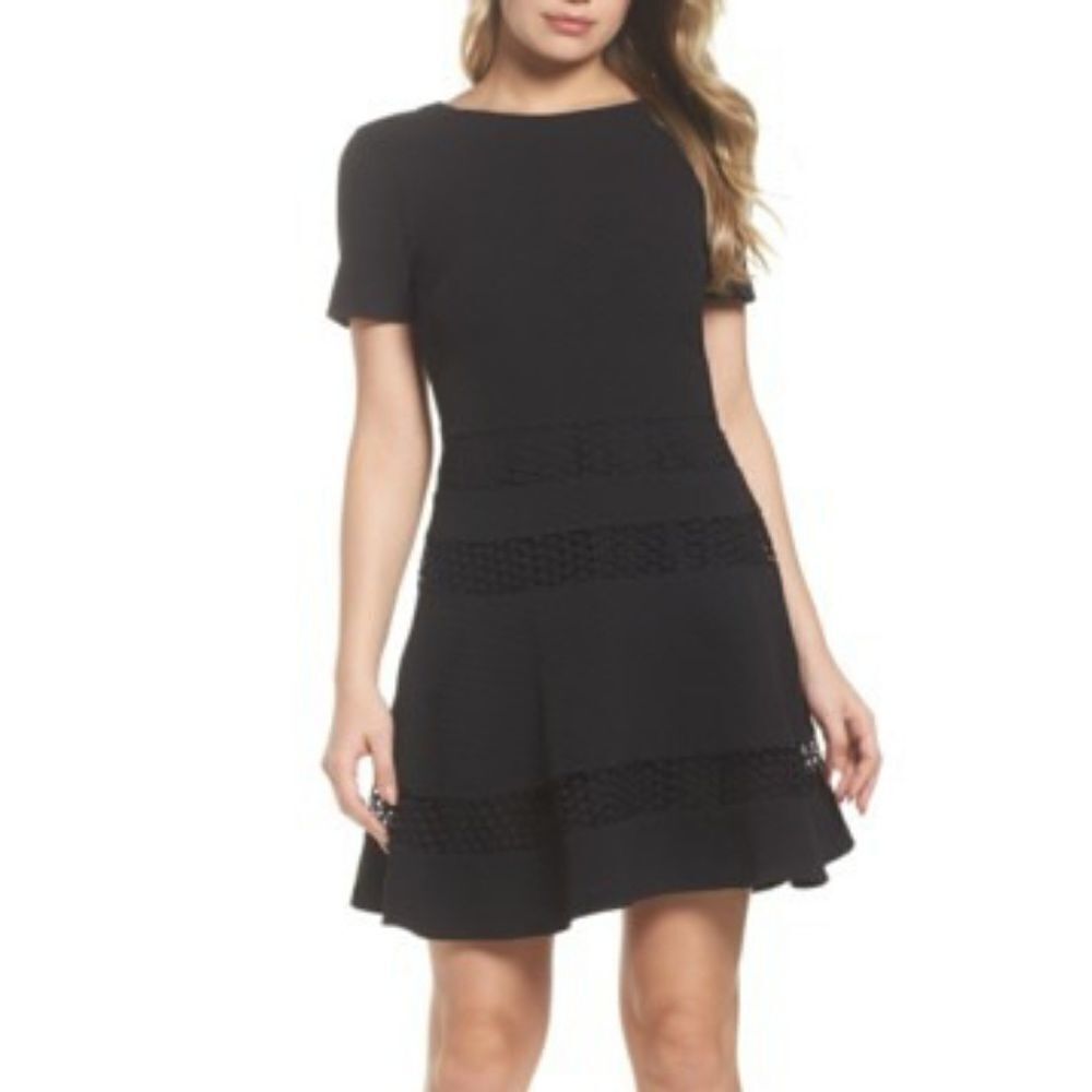 Chelsea28 Mixed Media Fit & Flare Dress sz Medium